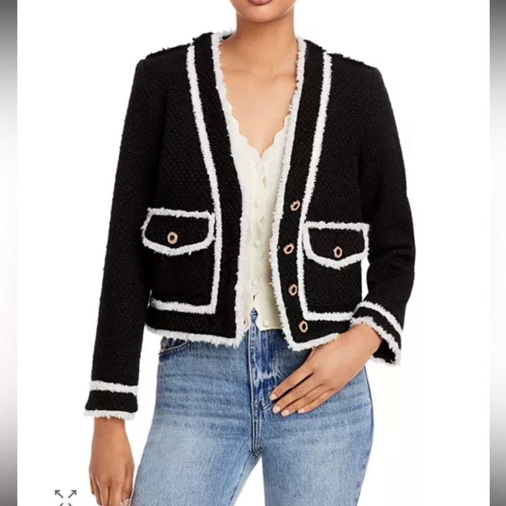 AQUA
Bouclé Contrast Trim Jacket
